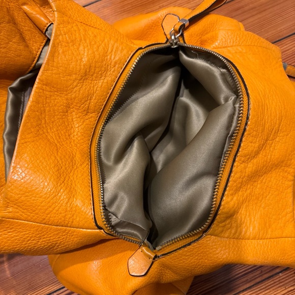 Coach Orange Hobo Shoulder Bag with Chain Strap - Picture 9 of 14